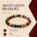 Motivasyon Bilekliği | Ateş Akik ve Hematit El Yapımı Kadın Doğal Taş Bileklik - Görsel 3